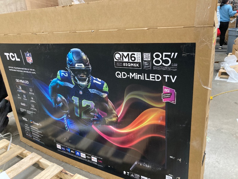 Photo 1 of   NO RETURNS ACCEPTED
TCL 85 Inch Class QM6K Series | Mini LED QLED 4K HDR | 85QM6K, 2025 Model | 120HZ-144HZ High Brightness Smart Google TV Dolby Atmos Onkyo Audio | Voice Remote Alexa Gaming Streaming Television