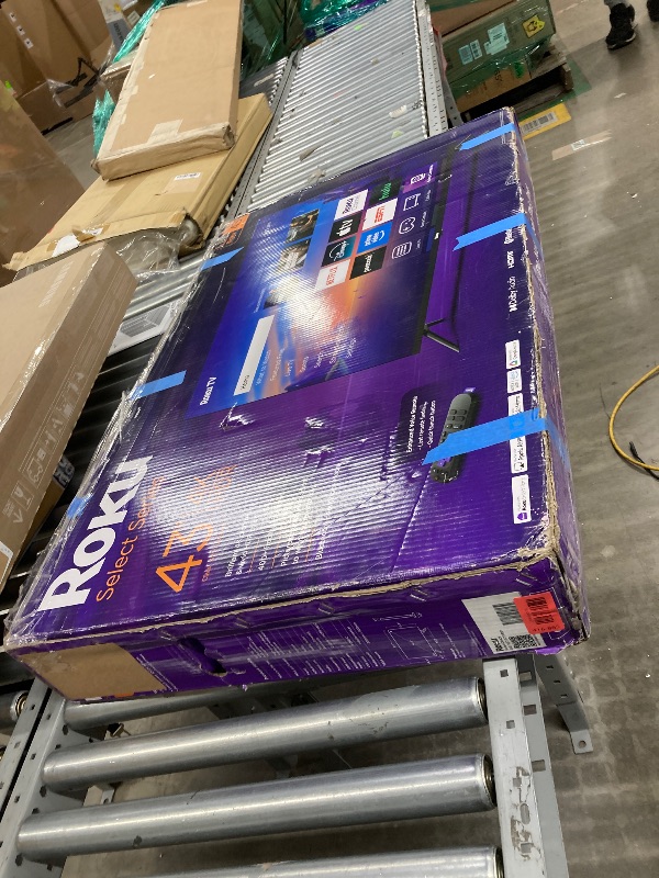 Photo 1 of   NO RETURNS ACCEPTED
Roku Smart TV 2025 – 43-Inch Select Series, 4K HDR TV – RokuTV with Enhanced Voice Remote – Flat Screen LED Television with Wi-Fi for Streaming Live Local News, Sports, Family Entertainment