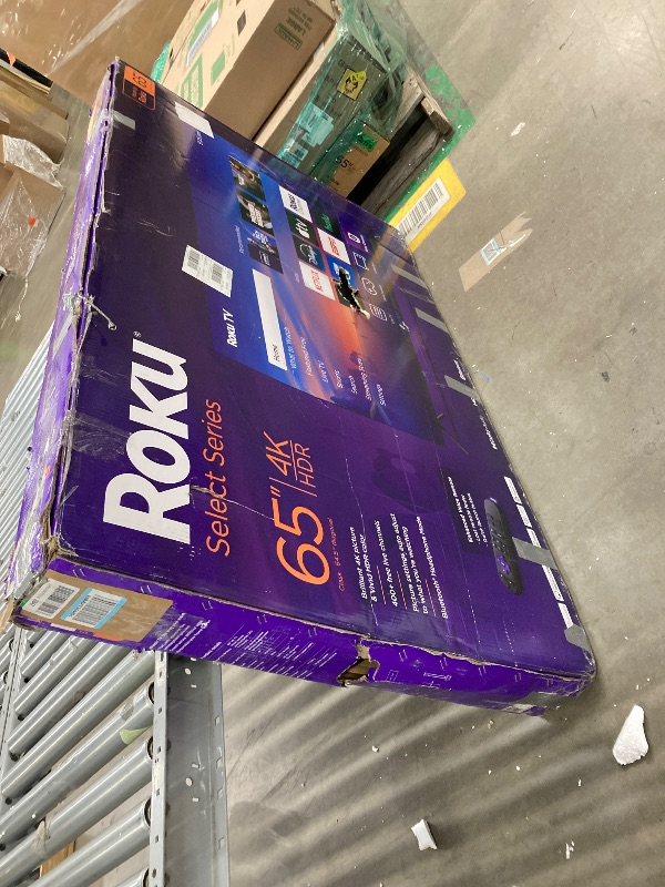 Photo 1 of NO RETURNS ACCEPTED
Roku Smart TV 2025 – 65-Inch Select Series, 4K HDR TV – RokuTV with Enhanced Voice Remote – Flat Screen LED Television with Wi-Fi for Streaming Live Local News, Sports, Family Entertainment