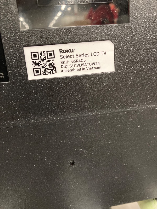 Photo 1 of NO RETURNS ACCEPTED
Roku Smart TV 2025 – 65-Inch Select Series, 4K HDR TV – RokuTV with Enhanced Voice Remote – Flat Screen LED Television with Wi-Fi for Streaming Live Local News, Sports, Family Entertainment