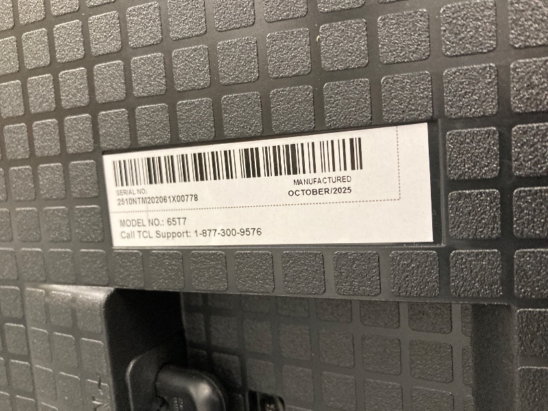 Photo 1 of Returns are not accepted
TCL 65 Inch Class T7 Series | 4K QLED HDR | 65T7, 2025 Model | 120HZ-144HZ High Brightness Smart Google TV Dolby Atmos Audio | Voice Remote Alexa Gaming Streaming Television