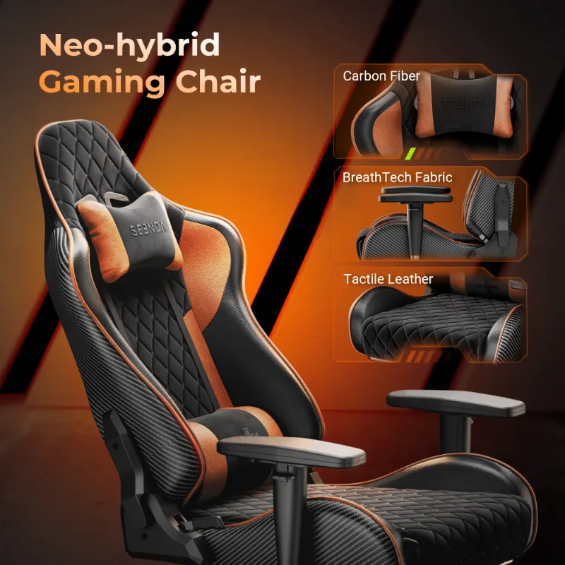View 1 of **PARTS ONLY***Seenda GCPro-10 Big and Tall Gaming Chair, All-in-One Comfort featuring a Retractable Footrest, High-Back Ergonomic Design, and Fully Adjustable Lumbar & Head Support