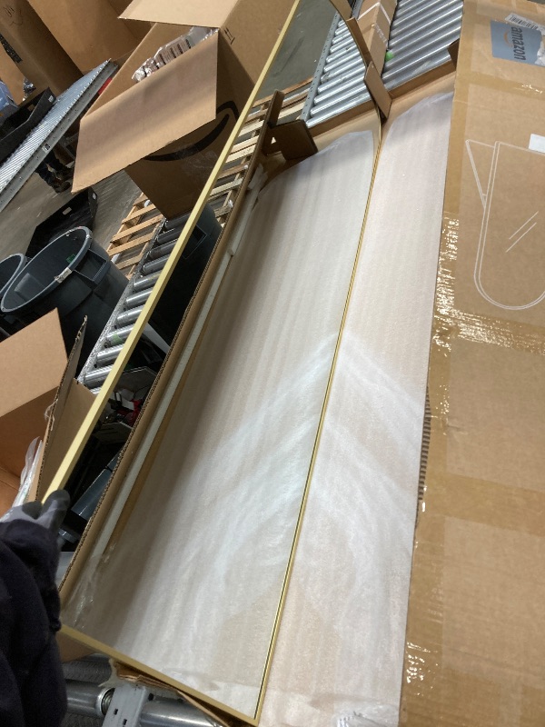 Photo 1 of *Hardware missing* Arched Mirror Full Length, Upgraded 16"x59" Body Wall Mirrors with Shatter-Proof Glass, Floor Standing, Hanging or Leaning, Tall Arch Mirror with Stand Aluminum Alloy Frame for Bedroom Cloakroom