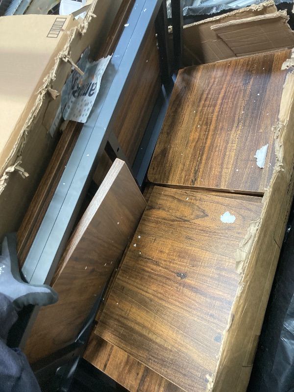 Photo 1 of *Scratched* TLE TREE 5-Tier Bakers Rack with Hutch - 70" Microwave Stand & 55" Extra Wide Shelf, 11 Hooks, Brown, Large