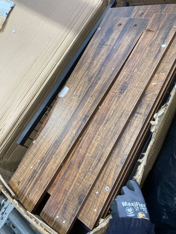 Photo 1 of *Scratched* TLE TREE 5-Tier Bakers Rack with Hutch - 70" Microwave Stand & 55" Extra Wide Shelf, 11 Hooks, Brown, Large