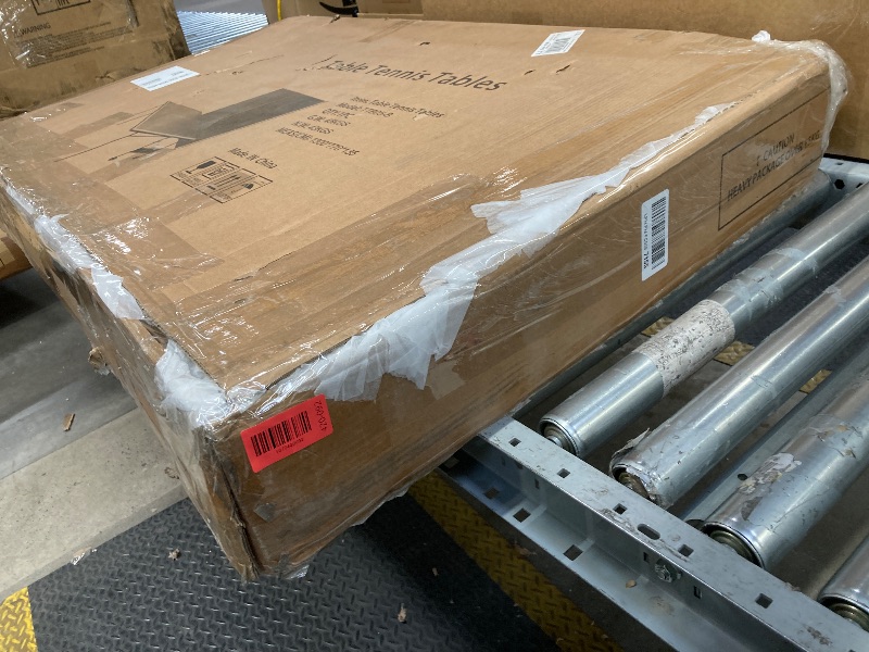 Photo 1 of *Chipped* Table Tennis Table, Portable Ping Pong Table Game Set, 8ft Mid-Size Folding Indoor Outdoor Table Tennis Game Set with Net, 2 Table Tennis Paddles and 3 Balls for Adults/Teens