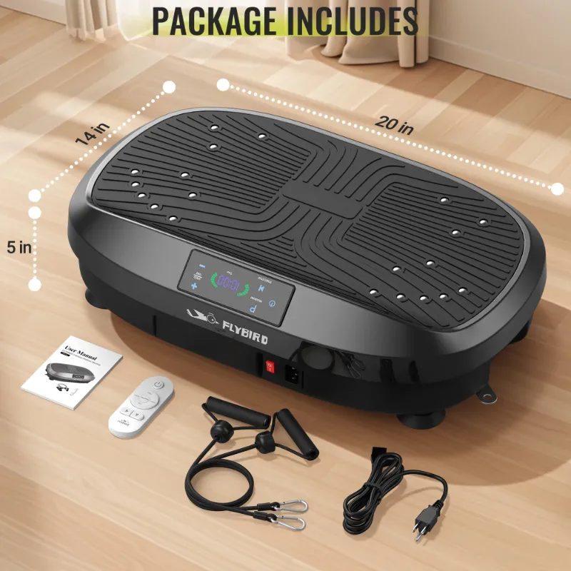 Photo 1 of *Something is broken?/Broken pieces* FLYBIRD Vibration Plate, Whole Body Workout Vibration Fitness Platform for Lymphatic Drainage, with 2 Resistance Bands
