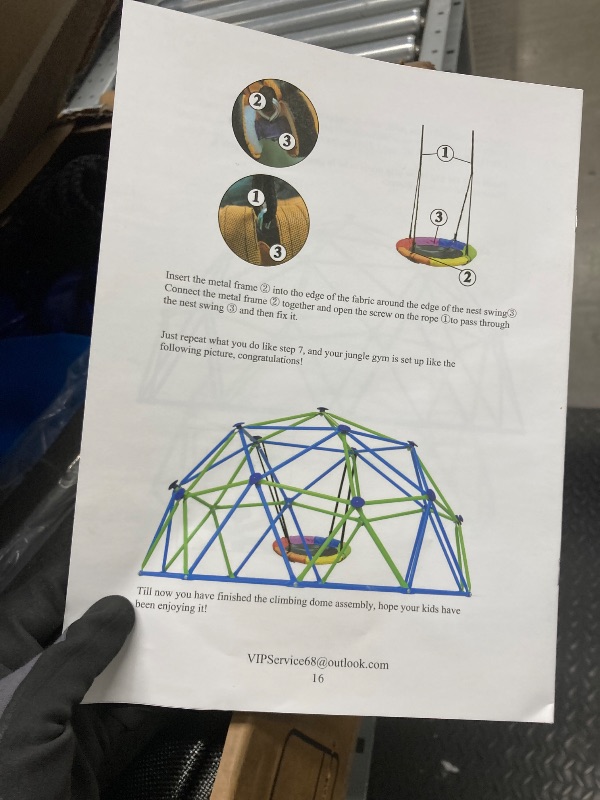 Photo 1 of 10FT Climbing Dome with Swing Set, Kids Dome Climber Jungle Gym Outdoor Play Toddler Play Set for Ages 3-10, Supports up to 880lbs
