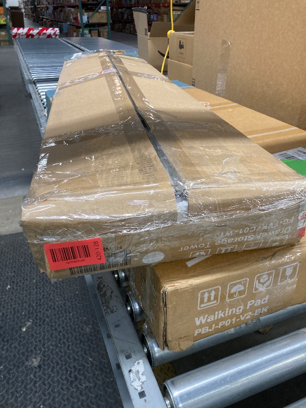 Photo 1 of *Minor damaged to flat drawer piece* edx 7 Drawer Dresser for Bedroom, 47.2" Fabric Drawers with Wood Top Metal Frame, Wide Storage Organizer for Closet, Hallway & Living Room, White
