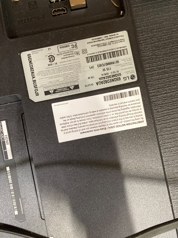 Photo 1 of *PARTS ONLY / NO RETURNS* LG 65-Inch Class QNED QNED82A Series Smart TV w/AI Sound, HDR10, 4K Super Upscaling, Filmmaker Mode, Wow Orchestra, Alexa Built-in (65QNED82AUA, 2025)