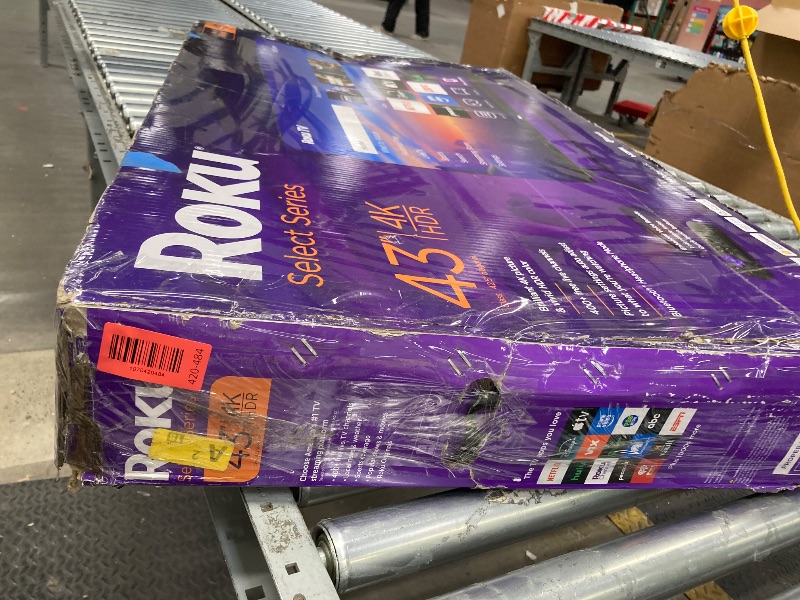 Photo 1 of *PARTS ONLY / NO RETURNS* Roku Smart TV 2025 – 43-Inch Select Series, 4K HDR TV – RokuTV with Enhanced Voice Remote – Flat Screen LED Television with Wi-Fi for Streaming Live Local News, Sports, Family Entertainment