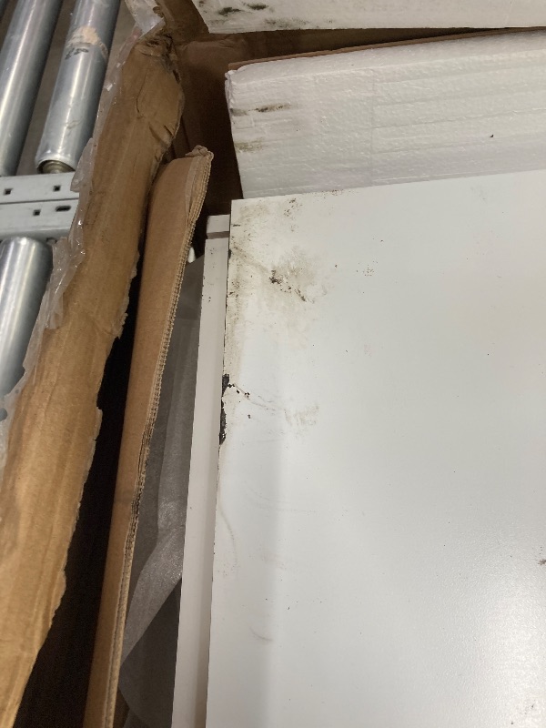 Photo 1 of *Dirty/Chipped* Homfa 55"W Sideboard Buffet Cabinet with Adjustable Shelves & 3-Drawers, 4 Doors Kitchen Storage Cabinet, Coffee Bar Cabinet for Dining Living Room, White