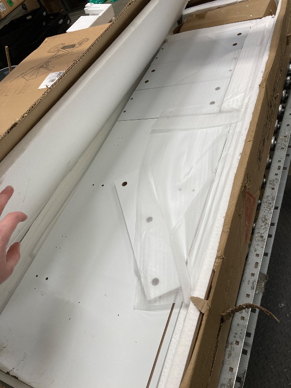 Photo 1 of *Dirty/Chipped* Homfa 55"W Sideboard Buffet Cabinet with Adjustable Shelves & 3-Drawers, 4 Doors Kitchen Storage Cabinet, Coffee Bar Cabinet for Dining Living Room, White