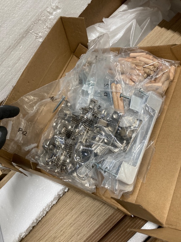 Photo 1 of *Board bent in middle* Homfa 73? Tall Bookcases with Doors, 8 Cubes 6-Tier Double Row Bookshelf, Bookcase for Living Room Home Office, Light Oak
