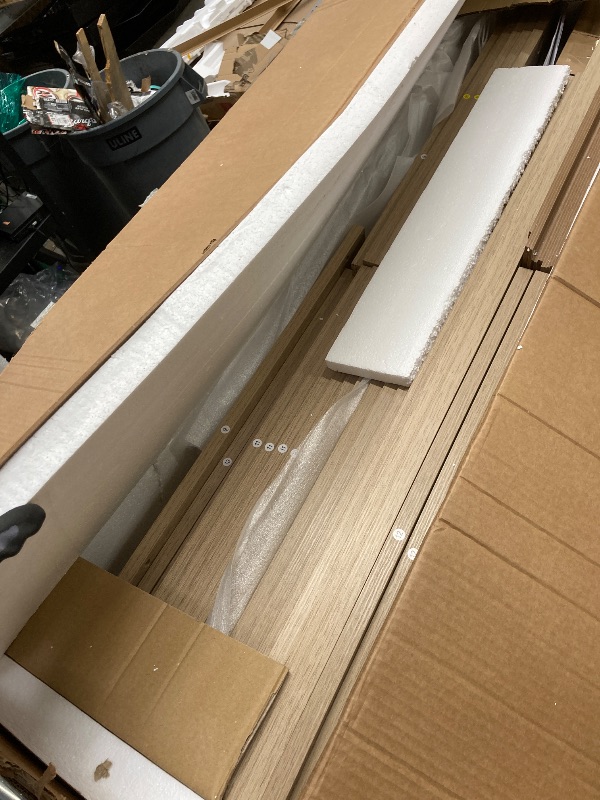 Photo 1 of *Board bent in middle* Homfa 73? Tall Bookcases with Doors, 8 Cubes 6-Tier Double Row Bookshelf, Bookcase for Living Room Home Office, Light Oak
