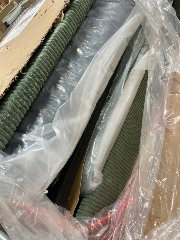 Photo 1 of *Damage to box* 87" Corduroy Sofa,3 Seater Sofa with Extra Deep Seats,Neche Comfy Upholstered Couch for Living Room,2 Pillows,Green