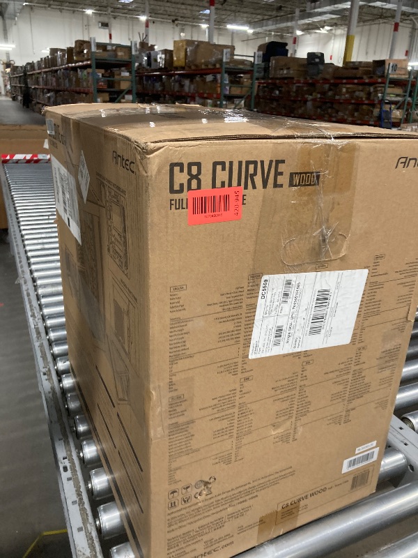Photo 1 of ***Broken*** C8 Curve Wood, Fans not Included, Wooden Front Panel, Super Wide Angle Single Curved Glass, Dual-Chamber Layout, Type-C, 360mm Radiator Support, RTX 40 Compatible, Full-Tower E-ATX PC Case***Broken***