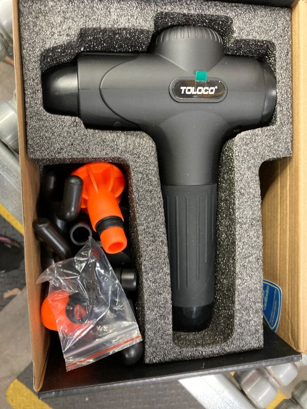 Photo 1 of **PARTS ONLY**TOLOCO Massage Gun, Deep Tissue Back Massage for Athletes for Pain Relief, Percussion Massager with 10 Massages Heads & Silent Brushless Motor, Valentines Day Gifts for Him Her, Black
