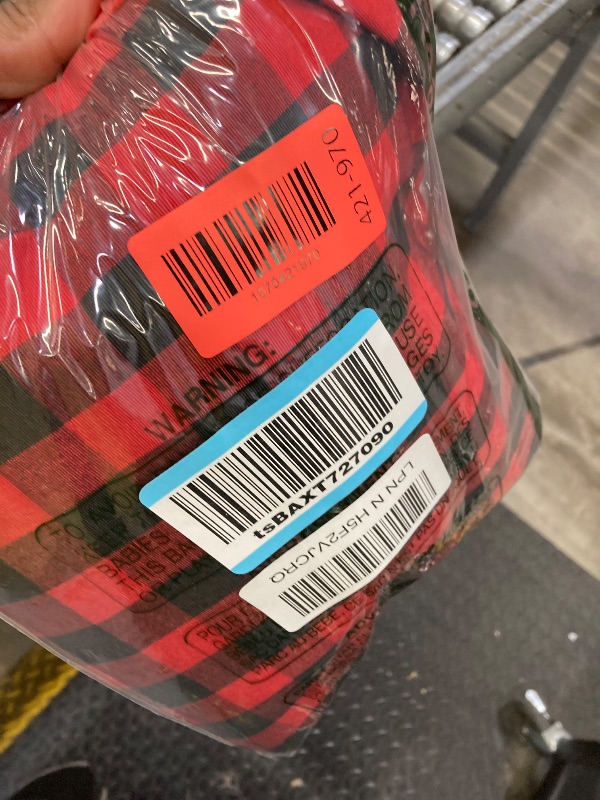 Photo 1 of 16 PCS Christmas Drawstring Gift Bags with Tags, Buffalo Plaid Large Xmas Gift Bags Assorted Sizes Bulk, Cotton Fabric Holiday Gift Bag Jumbo Medium Small Xmas Wrapping Bag for Presents Party Favors