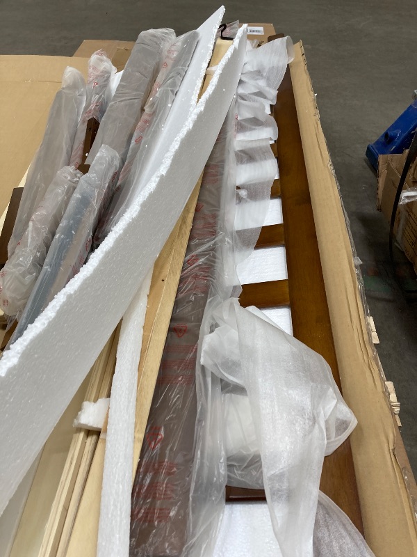 Photo 1 of **MISSING PARTS***Novilla 12 Inch King Size Bed Frame Solid Wooden King Bed Frame and Headboard, King BedFrames with Classic Headboard, No Box Spring Needed, Easy Assembly, Walnut