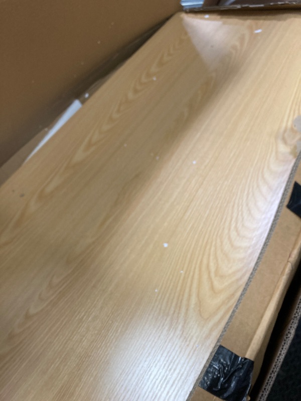 Photo 1 of **Picture is inaccurate. Pieces were broken and missing.**** L Shaped Standing Desk,47" Home Office Desks, Executive, Farmhouse Computer Desk wiPicture is inaccurate. Pieces were broken and missing.th 6 Drawers File Drawer, Rustic Computer Writing, Oak