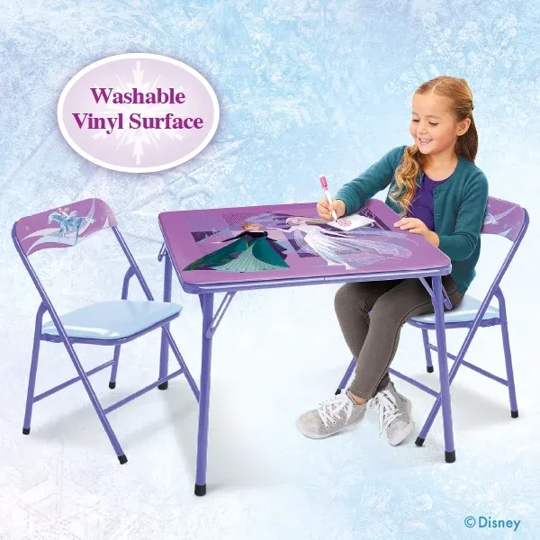 Photo 1 of **BOX CUT ON TABLE***Disney Frozen Kids 3-Piece Activity Table and Chair Set, Purple