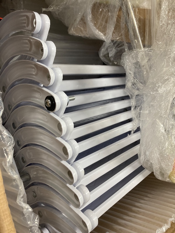 Photo 1 of 10 Steps Attic Stairs,Wall Mounted Folding Loft Ladder,Retractable Collapsible Stairs,Extension Steps Ladder with Armrests,Telescoping with Pulldown System (White, Step 10)