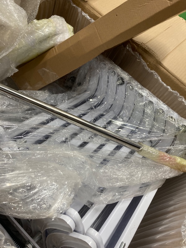 Photo 1 of 10 Steps Attic Stairs,Wall Mounted Folding Loft Ladder,Retractable Collapsible Stairs,Extension Steps Ladder with Armrests,Telescoping with Pulldown System (White, Step 10)