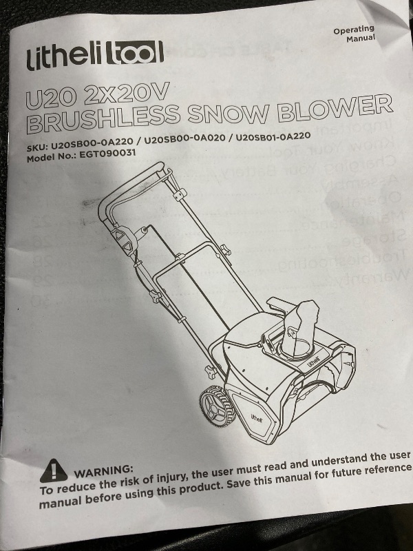 Photo 1 of *****only parts
Litheli Cordless Snow Blower