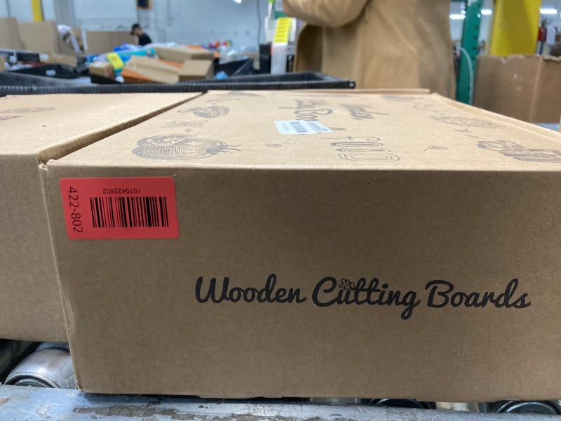 Photo 1 of ***MISSING ONE *** 2-Piece Solid Walnut Wood Cutting Boards with Anti-Slip Holder, Chopping Block with Juice Deep Groove & Invisible Handles for Kitchen Meats Vegetables, 100% Natural Walnut, Perfect Housewarming Gift