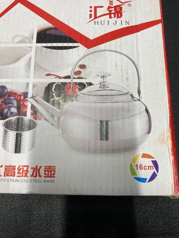 Photo 1 of ***VERY THIN & LIGHTWEIGHT***Hemoton Stainless Steel Tea Kettle with Infuser 40Oz Stove Top Water Kettle for Home and Outdoor Use Non-Magnetic Whistling Small Tea Pot***VERY THIN & LIGHTWEIGHT***