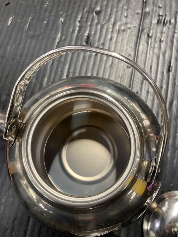 Photo 1 of ***VERY THIN & LIGHTWEIGHT***Hemoton Stainless Steel Tea Kettle with Infuser 40Oz Stove Top Water Kettle for Home and Outdoor Use Non-Magnetic Whistling Small Tea Pot***VERY THIN & LIGHTWEIGHT***