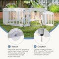 Photo 1 of  24 Inch 6-Panel Portable Dog Playpen for Indoor, Plastic Lightweight Indoor Puppy Pen with Door, Customizable, White
