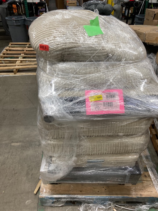 Photo 1 of 101" Corduroy Sofa,24" Extra Deep Seat Couch with Wide Storage Armchair,Comfy Upholstered Oversized Loveseat with Cup Holder,2 Pillows,Beige