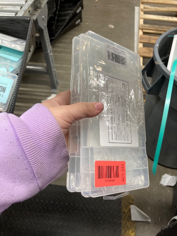 Photo 1 of **** 2 PACK *******TOMICCA Short Square Nail Tips, 504Pcs Clear Press on Nails Square Full Cover Nail Tips Clear False Press on Nails, Soft Tips for Gel Nail Extension DIY Nail Salon 12 Sizes