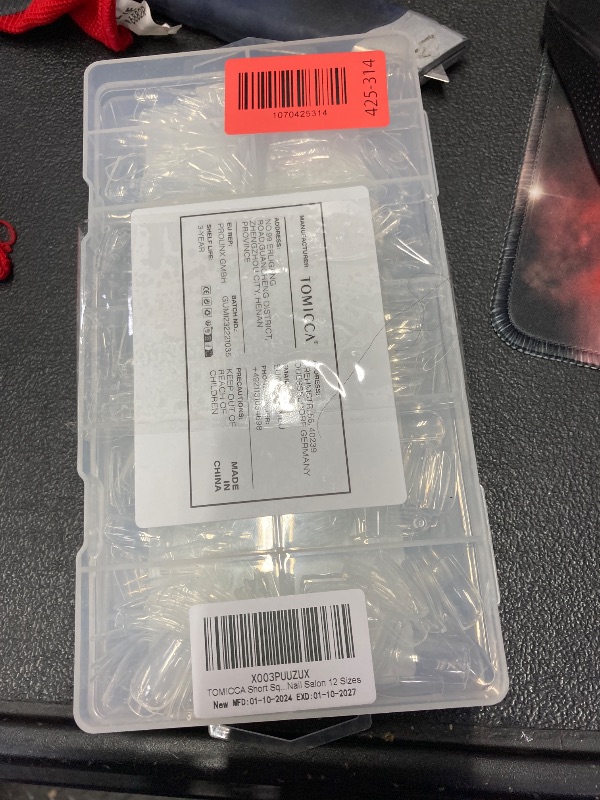 Photo 1 of ****** 2 PACK****** TOMICCA Short Square Nail Tips, 504Pcs Clear Press on Nails Square Full Cover Nail Tips Clear False Press on Nails, Soft Tips for Gel Nail Extension DIY Nail Salon 12 Sizes