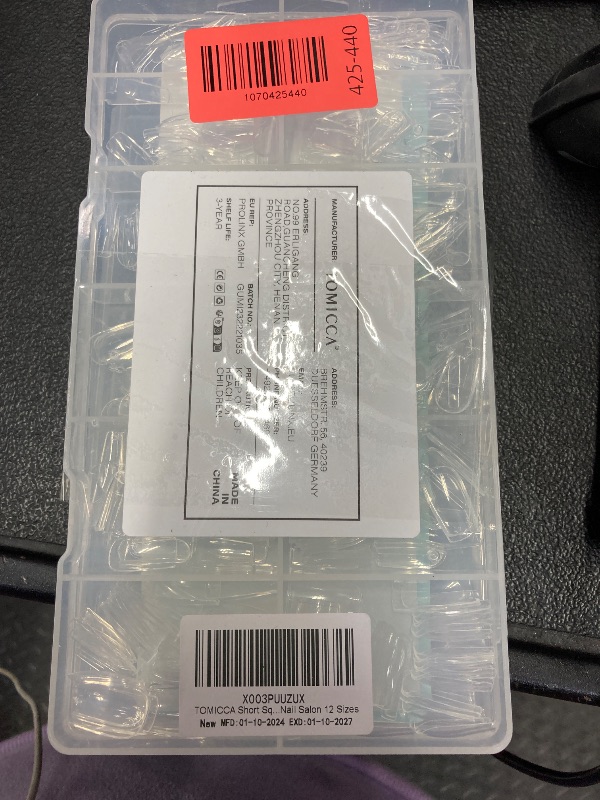 Photo 1 of ****** 2 PACK****** TOMICCA Short Square Nail Tips, 504Pcs Clear Press on Nails Square Full Cover Nail Tips Clear False Press on Nails, Soft Tips for Gel Nail Extension DIY Nail Salon 12 Sizes