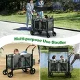 View 1 of ***MISSING WHEELS***Vomeast Wagon Stroller for 2 Kids, 3-in-1 Stroller Wagon with Canopy, 5-Point Harness, Adjustable Handlebars, Removable Seat for Toddlers, Grey***MISSING WHEELS***