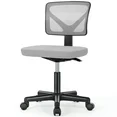 Photo 1 of  Home Office Desk Chair, Armless Mesh Computer Chair Small Space Swivel Adjustable Low Back Task Chair for Teens/Adults, Grey