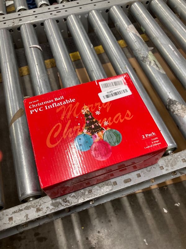 Photo 1 of 1 Pc Christmas Inflatable Balls, 24 Inch Outdoor Decorative PVC Ball, Xmas Blow Up Jumbo Ball for Indoor, Giant Ornaments Outside Holiday Yard Lawn Decor (Merry Christmas)