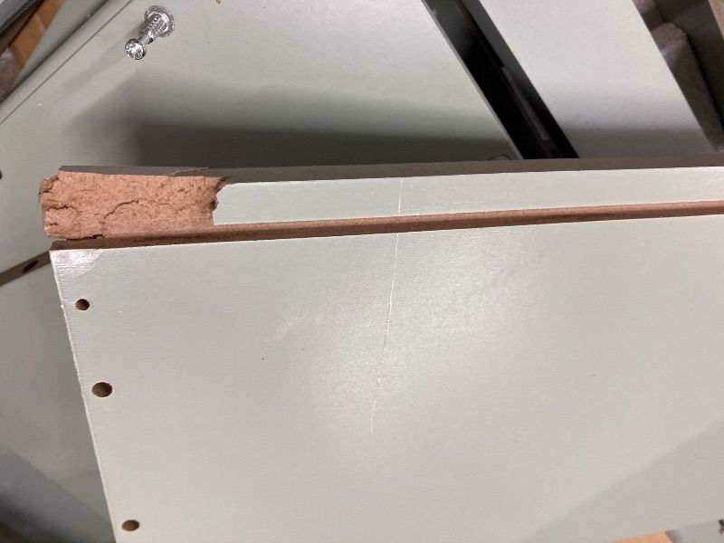 Photo 1 of ***Damaged***Christopher Knight Home Supah 30" Bathroom Vanity with Ceramic Sink, Rubberwood Frame, One Door with Shelf and Three Drawers, Storage Cabinet, Toilet Organizer, Soft Close Door, Light Green***Damaged***