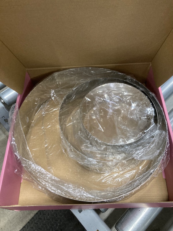 Photo 1 of ***1 PIECE MISSING***Keewah Round Mousse Cake Ring Set, 6/8/10/12 inch, 4 Piece, Stainless Steel