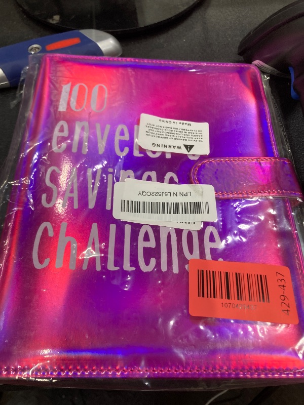 Photo 1 of 100 Envelope Savings Challenge Binder, Money Saving Binder with Cash Envelopes, from 30 Days to 52 Weeks, to Save $500,$5,050 and $10,000, back to school supplies,gift for children (fuchsia rose)