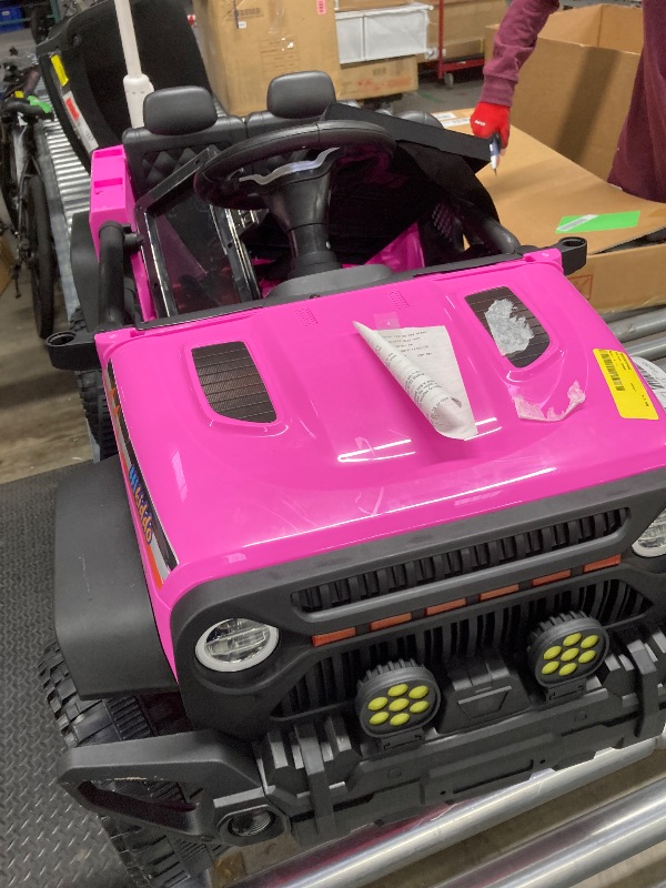 Photo 1 of ***No remote***Hikiddo Kids Ride on Truck Car, 12V Ride on Toy Electric Cars for Kids w/ Remote, Bluetooth - Pink