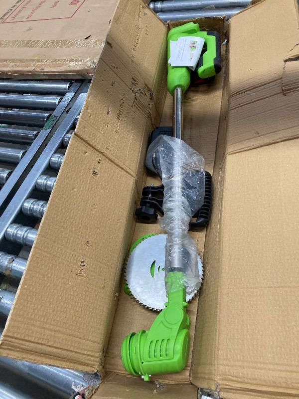 Photo 1 of **used***YAHHU Cordless Weed Wacker Battery Powered 21V - Trimmer, Edger, and Mower with Multiple Blades for Garden
