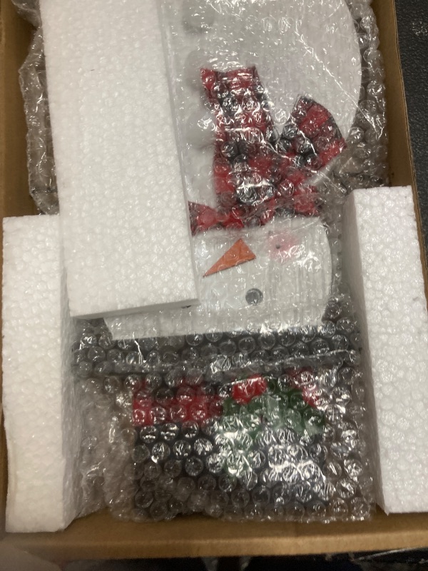 Photo 1 of *****battery bracket broken, decoration only no light*****Christmas Decorations for Home LED Lighted Snowman Decor with Timer Farmhouse Merry Christmas Sign Wooden Rustic Red Plaid Scarf Tabletop Xmas Holiday Signs Party Indoor Room