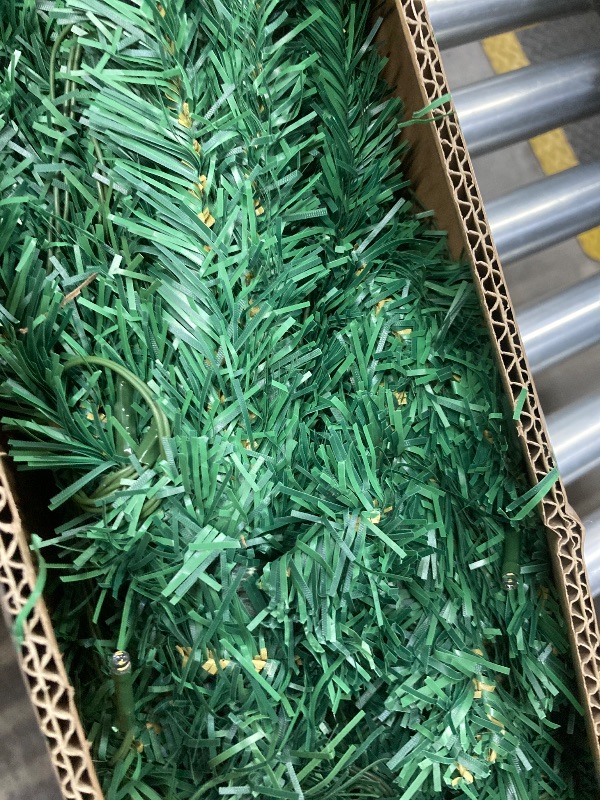 Photo 1 of 4.5ft Pre- Artificial Christmas Tree Prelighted Fake Xmas Tree with Foldable Metal Stand,350 Branch Tips,100 Warm White Lights,Green