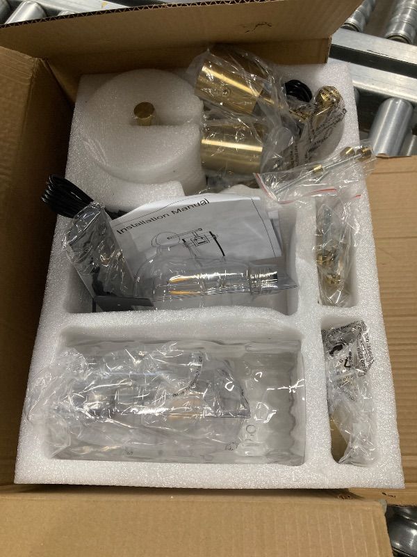 Photo 1 of ***ONLY 1 COMPLETE SCONCE INCLUDED***PARTS MISSING FOR 2ND SCONCE***Deyidn Battery Operated Wall Sconces Set of 2 Gold Rechargeable Wall Light with Dimmable Bulbs and Remote Wireless Wall Lamps with Hammered Glass Lampshade for Bedroom Living Room Hallway