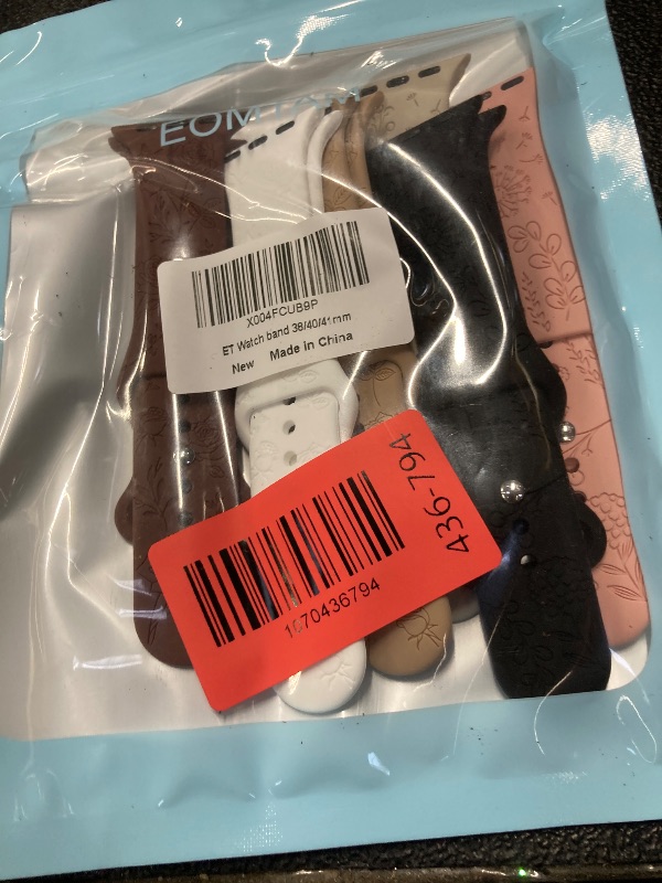 Photo 1 of 6 Pack Floral Engraved Silicone Bands Compatible for Apple Watch Band 38mm 40mm 41mm 42mm 44mm 45mm 46mm 49mm Women,Flower Sport Straps for iWatch Series 10 9 8 se Ultra 7 6 5 4 3 2