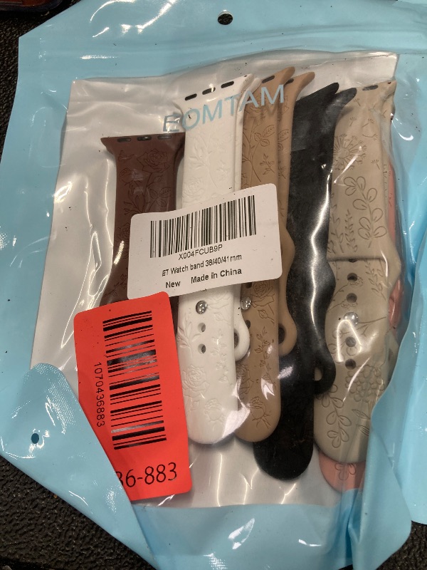 Photo 1 of 6 Pack Floral Engraved Silicone Bands Compatible for Apple Watch Band 38mm 40mm 41mm 42mm 44mm 45mm 46mm 49mm Women,Flower Sport Straps for iWatch Series 10 9 8 se Ultra 7 6 5 4 3 2